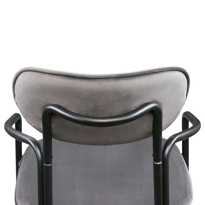 Стул ror, round, велюр, черный/серый LATITUDE RORCHRBKVLRGR