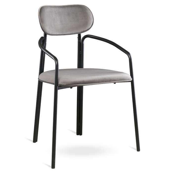 Стул ror, round, велюр, черный/серый LATITUDE RORCHRBKVLRGR