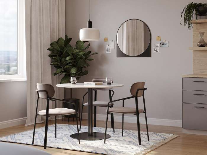 Стул ror, round, велюр, черный/серый LATITUDE RORCHRBKVLRGR