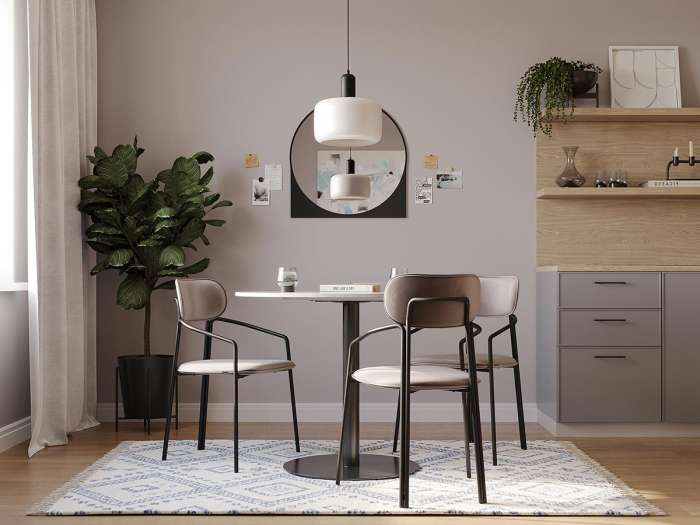 Стул ror, round, велюр, черный/серый LATITUDE RORCHRBKVLRGR