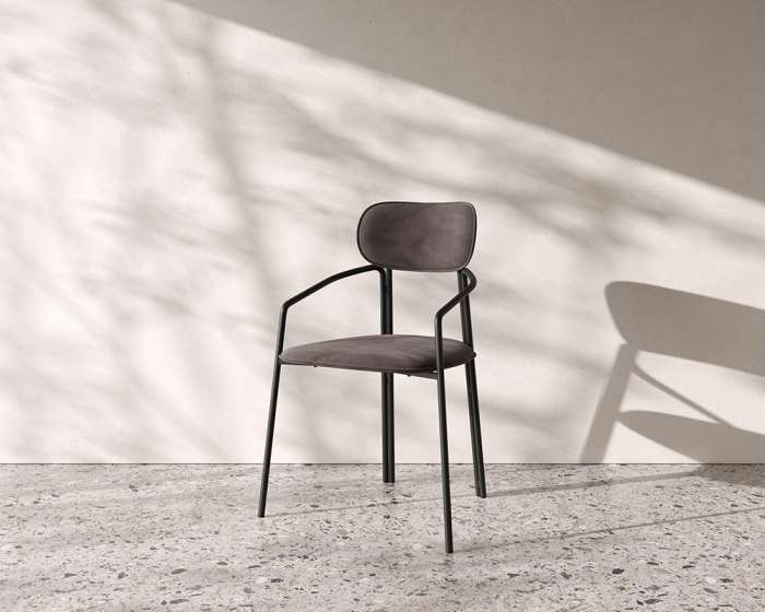 Стул ror, round, велюр, черный/серый LATITUDE RORCHRBKVLRGR