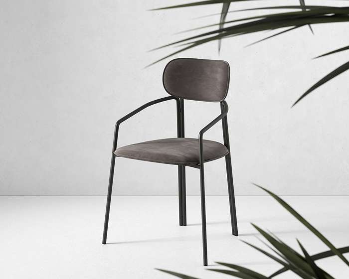 Стул ror, round, велюр, черный/серый LATITUDE RORCHRBKVLRGR