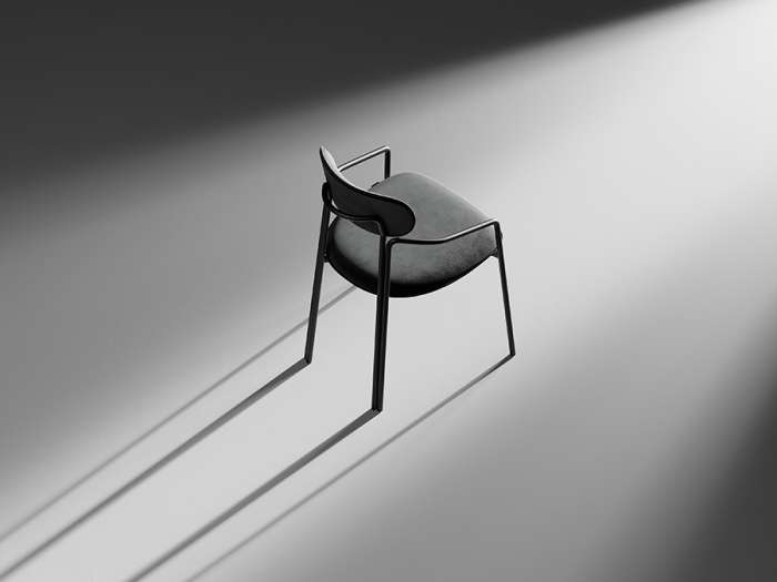 Стул ror, round, велюр, черный/серый LATITUDE RORCHRBKVLRGR