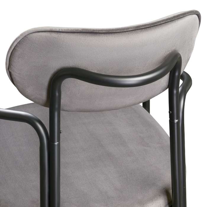 Стул ror, round, велюр, черный/серый LATITUDE RORCHRBKVLRGR