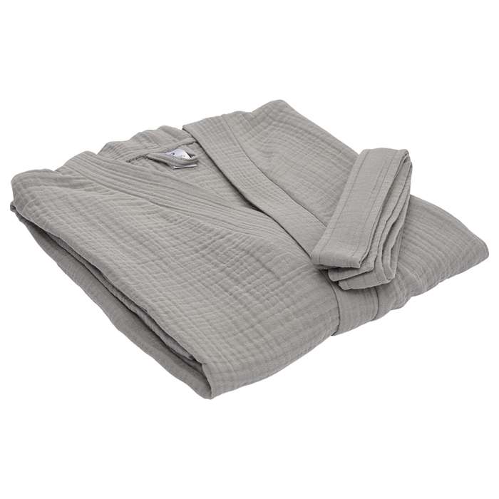 Халат из многослойного муслина серого цвета из коллекции essential, размер l Tkano TK23-BR0009