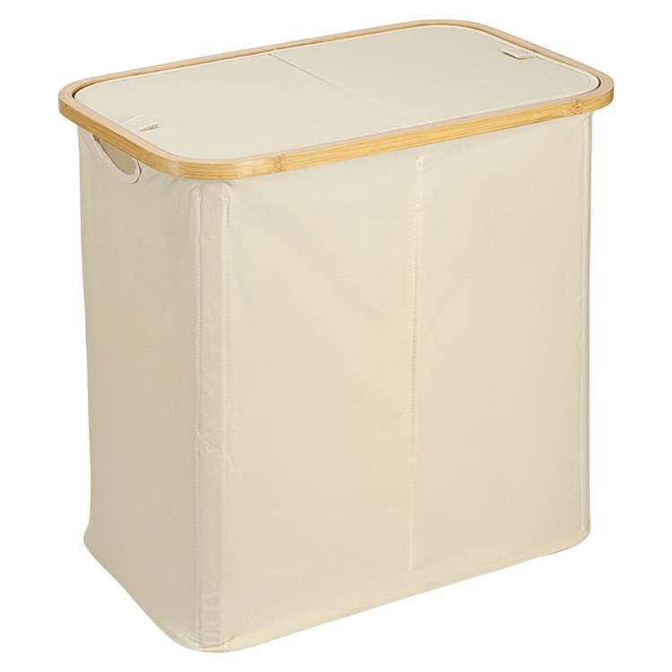 Корзина для белья с двумя отделениями neat twin, 53,5х33х53 см, молочная Smart Solutions SS0000145