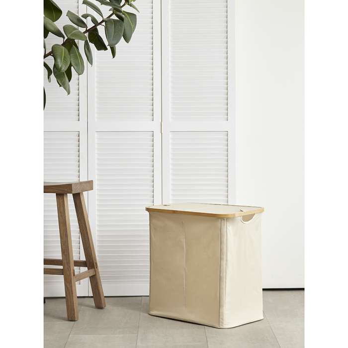 Корзина для белья с двумя отделениями neat twin, 53,5х33х53 см, молочная Smart Solutions SS0000145