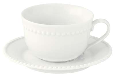 Чашка с блюдцем Tiffany, белая, 0,25 л EASY LIFE EL-R2704/TIFW