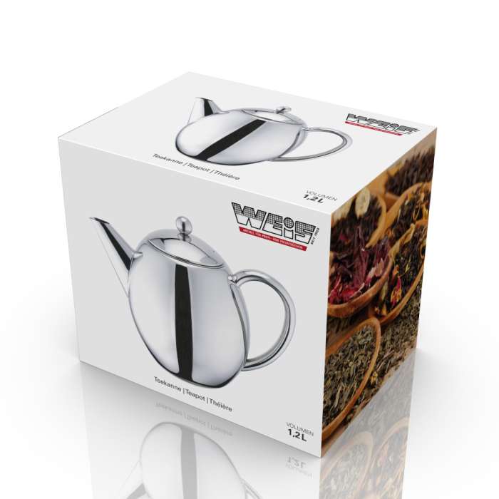 Чайник заварочный с двойными стенками Weis с фильтром 1,2 л, 23х16х18 см W-17350