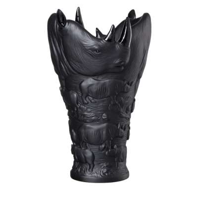 Ваза Decor de table Носорог 30 см, хрусталь, черная, п/к