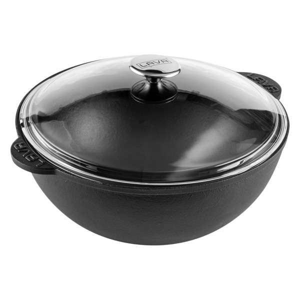 Казан с крышкой LAVA d30 см, 6 л, чугун, стекло