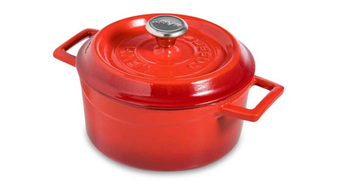 Кокотница с крышкой LAVA d16 см, 1,33 л, чугун, красная LV Y TC 16 K2 R