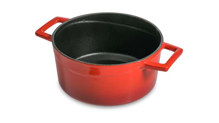 Кокотница с крышкой LAVA d16 см, 1,33 л, чугун, красная LV Y TC 16 K2 R