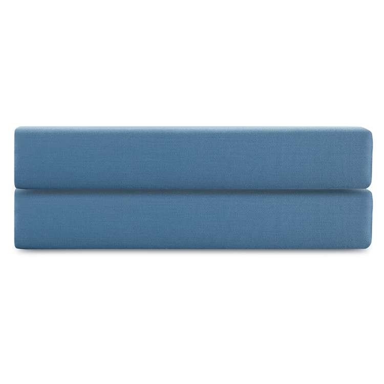 Простыня на резинке из премиального сатина джинсово-синего цвета из коллекции essential,  180х200х30 Tkano TK25-FS0005