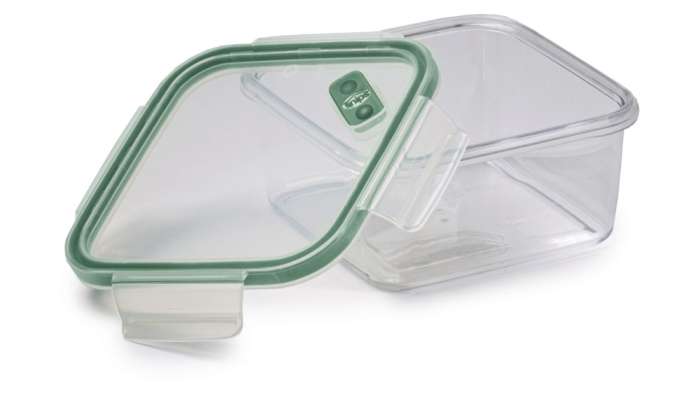 Контейнер квадратный SNIPS 800 мл, 15х15х7,5 см, для СВЧ и заморозки, зеленый, пластик
