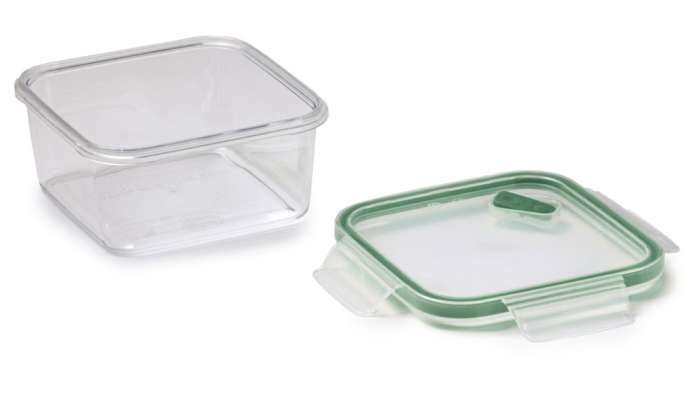 Контейнер квадратный SNIPS 800 мл, 15х15х7,5 см, для СВЧ и заморозки, зеленый, пластик