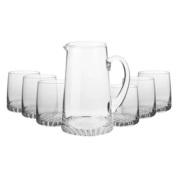 Набор для воды Krosno Фьорд 7 предметов, кувшин 1 л, стаканы для воды 300 мл 6 шт, стекло, п/к KRO-FKP1536000001010
