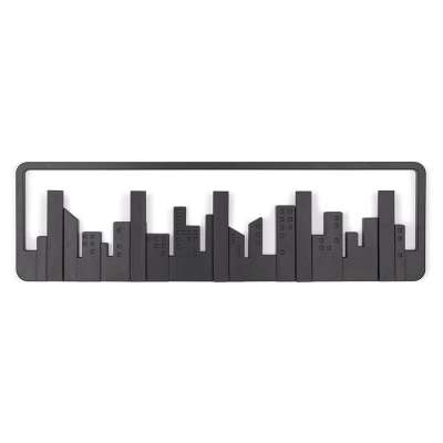 Вешалка настенная skyline, 50 см, черная, 5 крючков UMBRA 318190-040