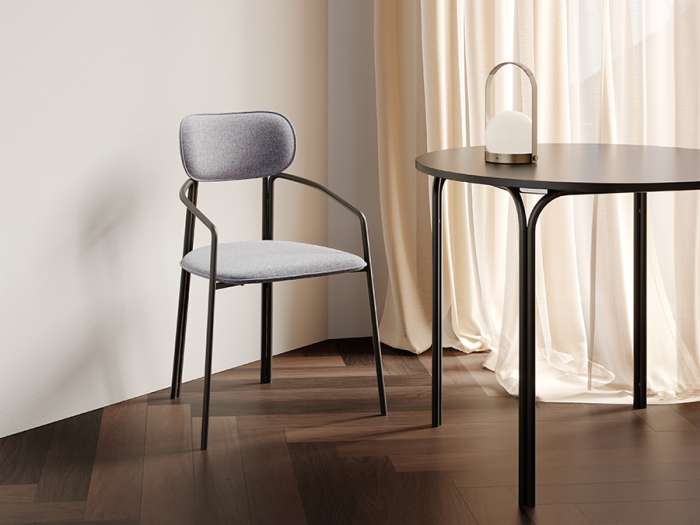 Стул ror, round, рогожка, черный/серый LATITUDE RORCHRBKBSKGR