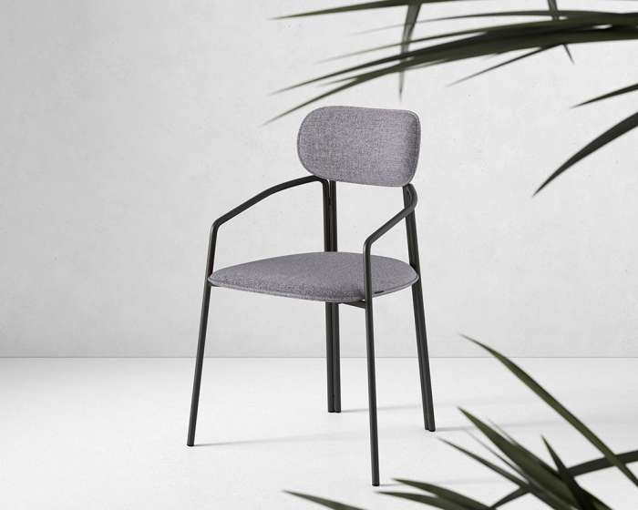 Стул ror, round, рогожка, черный/серый LATITUDE RORCHRBKBSKGR