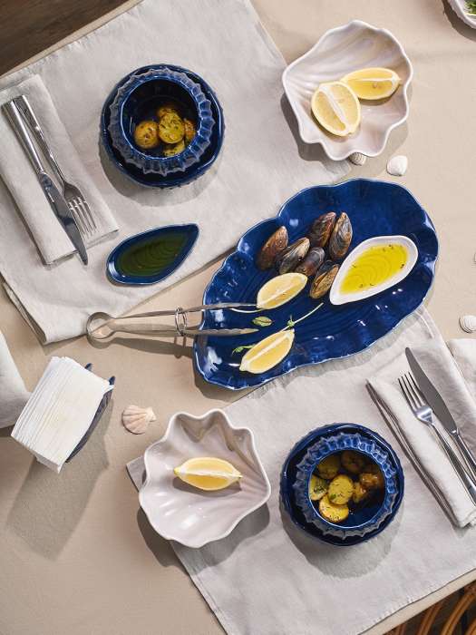 Блюдо сервировочное clams синего цвета из коллекции sea treasures Tkano TK25-TW_SRV0005