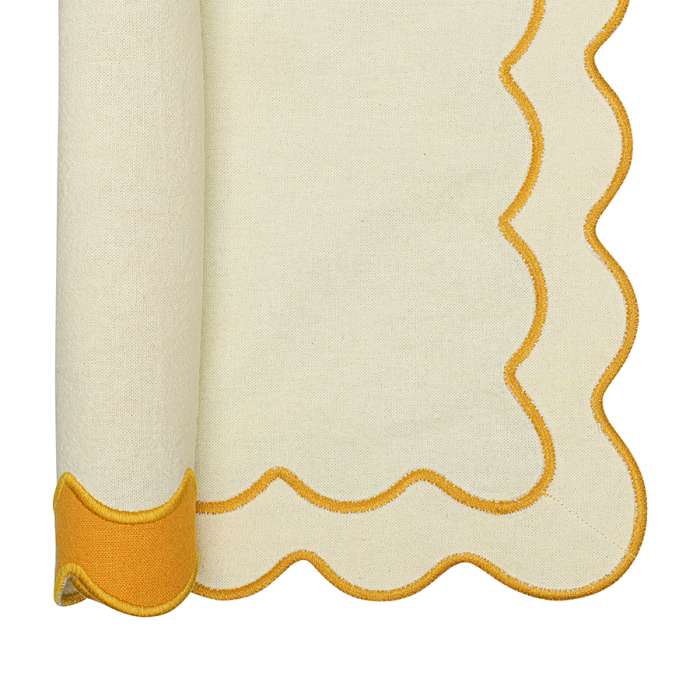Салфетка под приборы с контрастным кантом горчичного цвета из коллекции trendy ruffles, 35х45 см Tkano TK25-PM0009