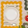 Салфетка под приборы с контрастным кантом горчичного цвета из коллекции trendy ruffles, 35х45 см Tkano TK25-PM0009