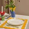 Салфетка под приборы с контрастным кантом горчичного цвета из коллекции trendy ruffles, 35х45 см Tkano TK25-PM0009