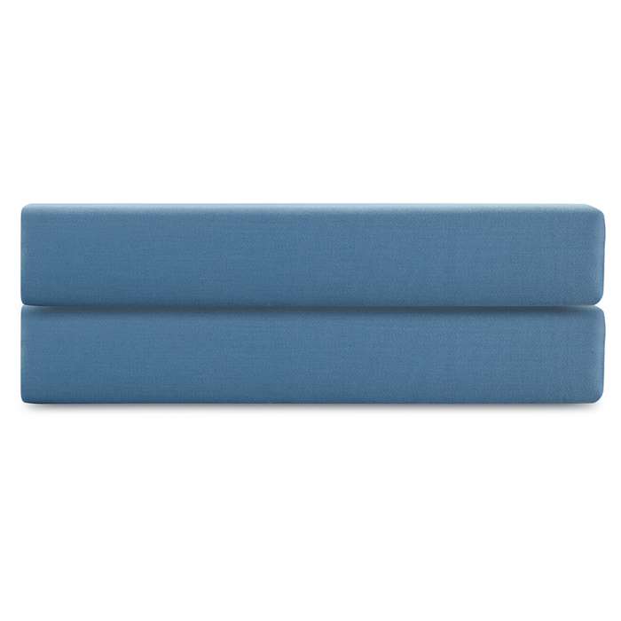 Простыня на резинке из премиального сатина джинсово-синего цвета из коллекции essential, 200х200х30 Tkano TK25-FS0006