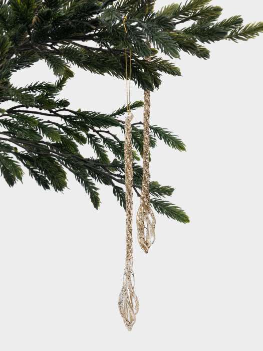 Игрушка елочная, 25 см, 2 шт, стекло, шампань, Сосулька, Event ANNA LAFARG ANLAF-4YUSL04SL602