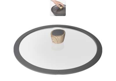 Стеклянная крышка с силиконовым ободом, 28 см, MINERALICA (Минералика)