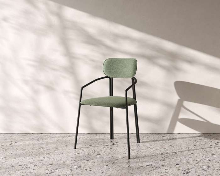 Стул ror, round, рогожка, черный/зеленый LATITUDE RORCHRBKBSKGRN