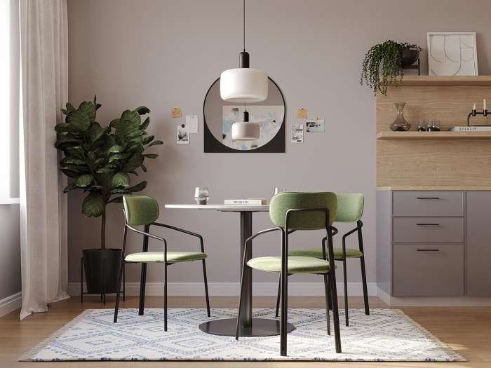 Стул ror, round, рогожка, черный/зеленый LATITUDE RORCHRBKBSKGRN