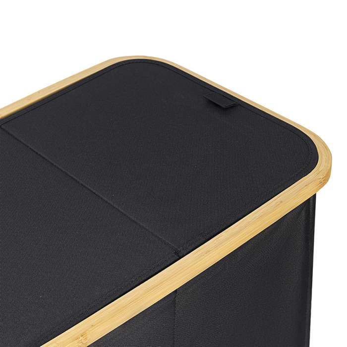 Корзина для белья с двумя отделениями neat twin, 53,5х33х53 см, черная Smart Solutions SS0000147