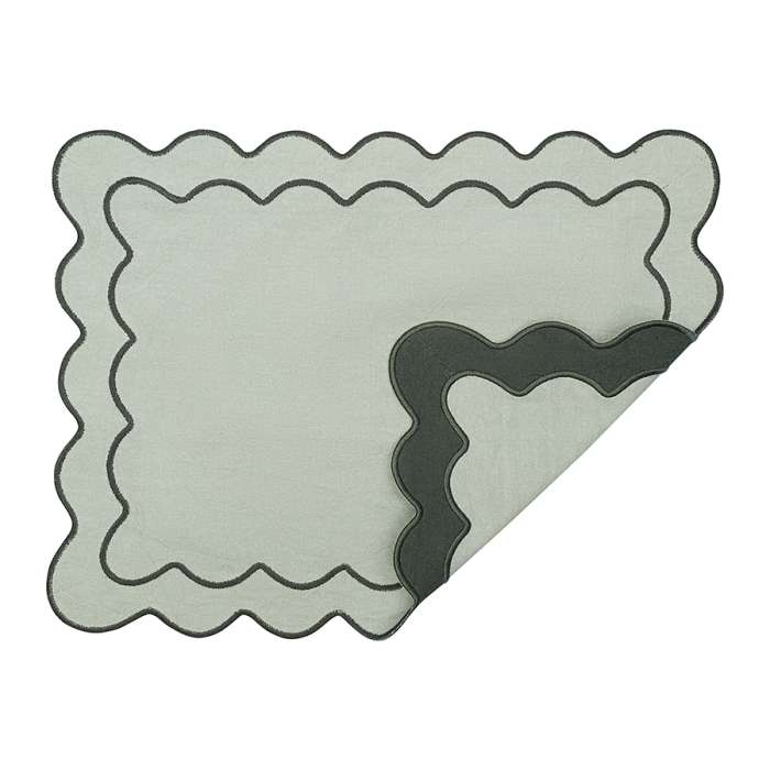 Салфетка под приборы с контрастным кантом зеленого цвета из коллекции trendy ruffles, 35х45 см Tkano TK25-PM0008