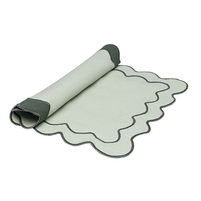 Салфетка под приборы с контрастным кантом зеленого цвета из коллекции trendy ruffles, 35х45 см Tkano TK25-PM0008