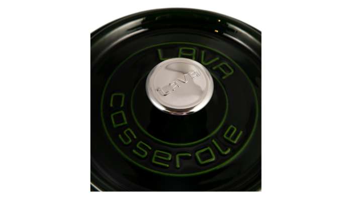 Кастрюля с крышкой низкая LAVA d24 см, 2,5 л, чугун, зеленая LV Y ST 24 PR K2 Green