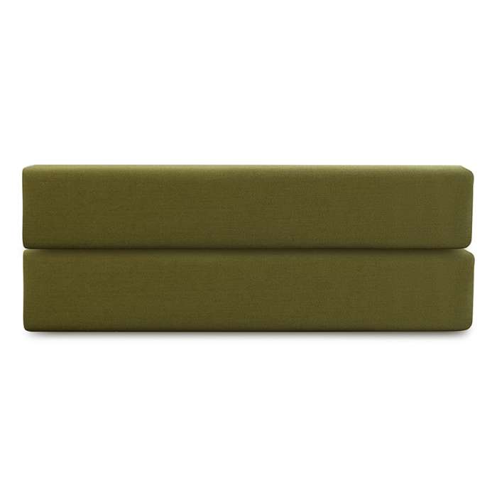Простыня на резинке из премиального сатина оливкового цвета из коллекции essential,  180х200х30 см Tkano TK25-FS0002