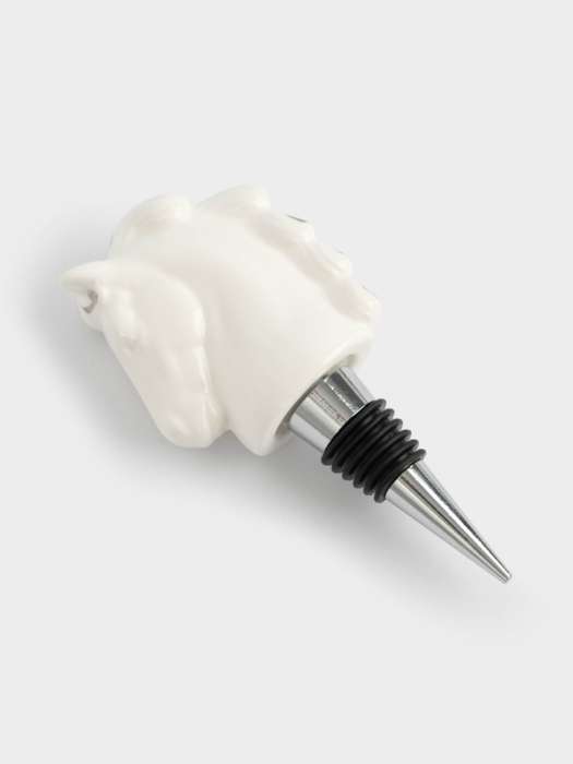 Пробка для винной бутылки, 11 см, металл/фарфор P, бело-серебристая, Конь, Horse ANNA LAFARG ANLAF-CQC210125-3