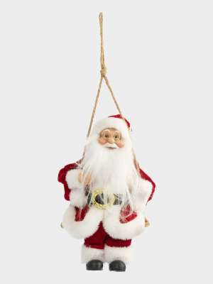 Изделие декоративное, 23 см, подвесное, полиэстер, Санта на качелях, New year ANNA LAFARG ANLAF-TM-KH2404