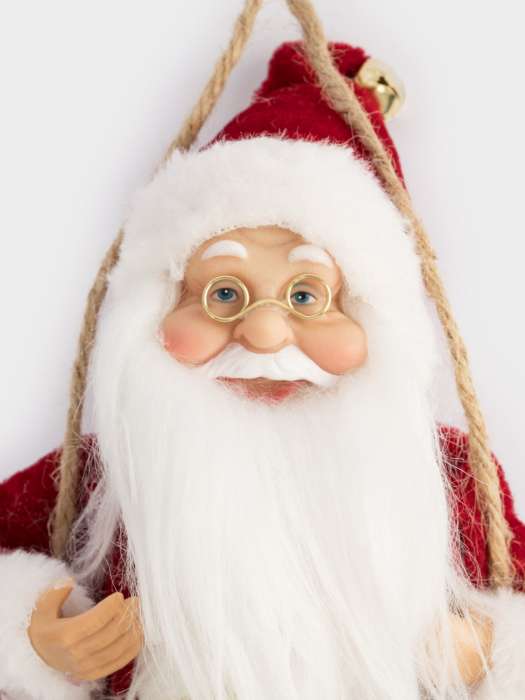 Изделие декоративное, 23 см, подвесное, полиэстер, Санта на качелях, New year ANNA LAFARG ANLAF-TM-KH2404