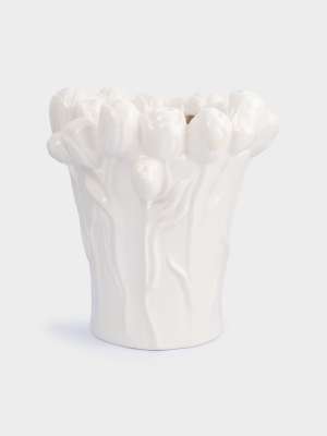 Ваза для цветов, 25 см, керамика, молочная, Тюльпаны, Tulip ANNA LAFARG ANLAF-FDW-130525-3