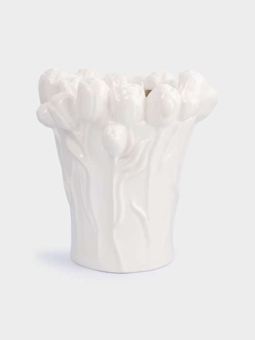 Ваза для цветов, 25 см, керамика, молочная, Тюльпаны, Tulip ANNA LAFARG ANLAF-FDW-130525-3