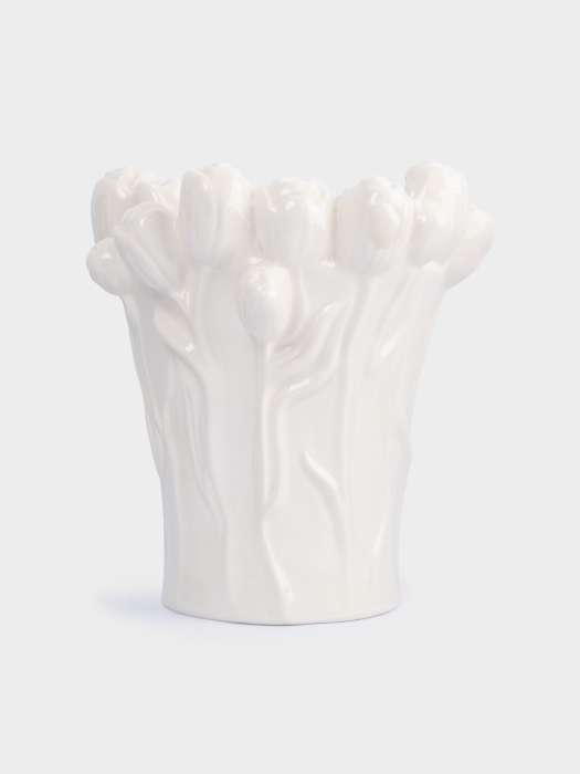 Ваза для цветов, 25 см, керамика, молочная, Тюльпаны, Tulip ANNA LAFARG ANLAF-FDW-130525-3