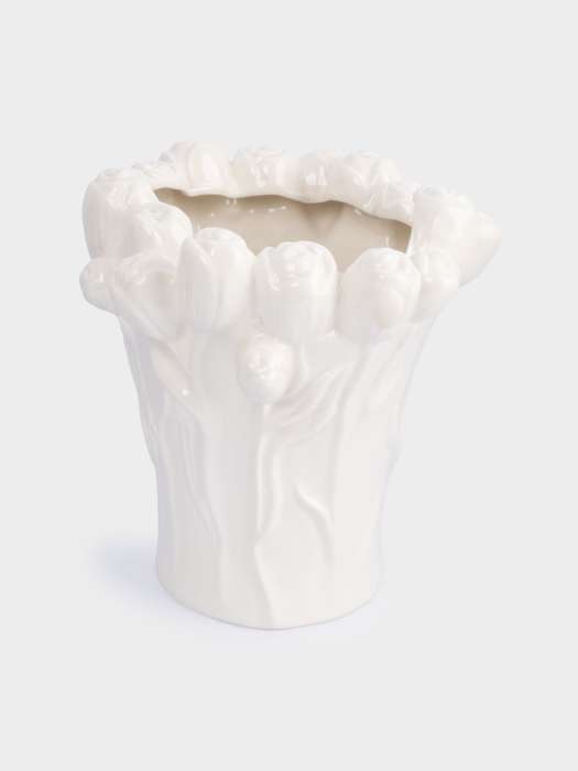 Ваза для цветов, 25 см, керамика, молочная, Тюльпаны, Tulip ANNA LAFARG ANLAF-FDW-130525-3