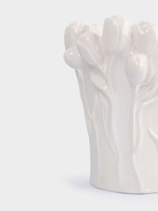 Ваза для цветов, 25 см, керамика, молочная, Тюльпаны, Tulip ANNA LAFARG ANLAF-FDW-130525-3