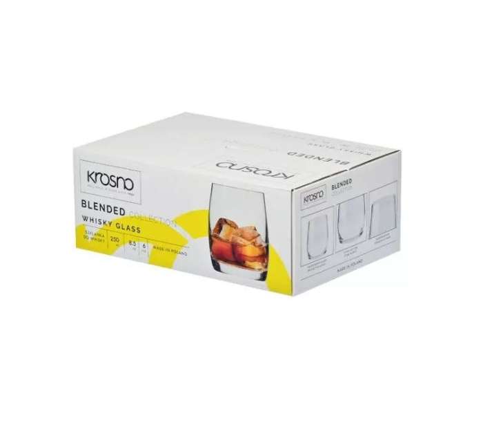 Набор стаканов для виски Krosno "Слияние, Трофей" 250мл, 6 шт KRO-F689535025033000-6-lis engr Trophy