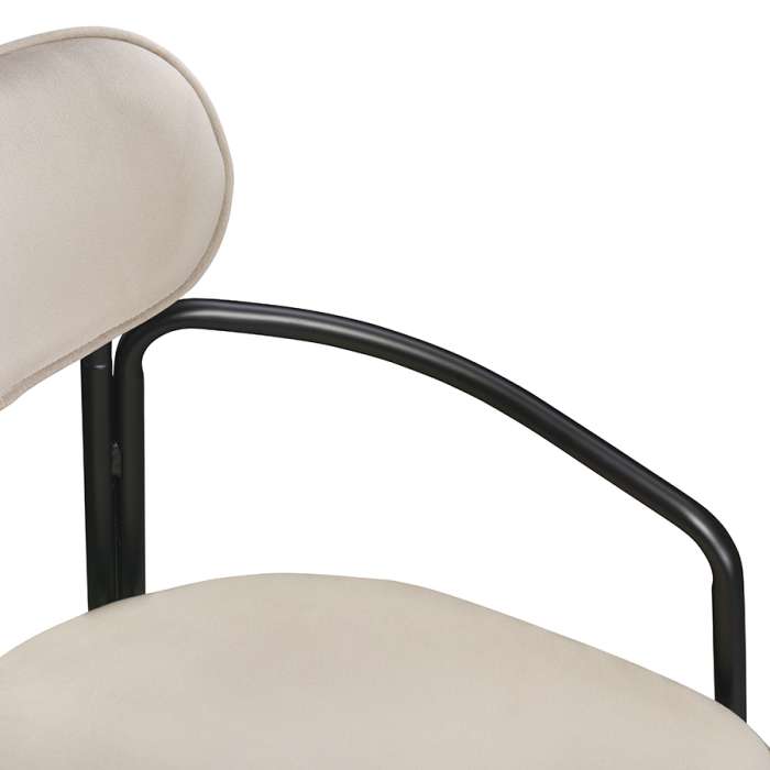 Стул ror, round, велюр, черный/бежевый LATITUDE RORCHRBKVLRBG
