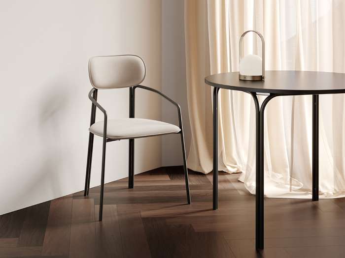 Стул ror, round, велюр, черный/бежевый LATITUDE RORCHRBKVLRBG