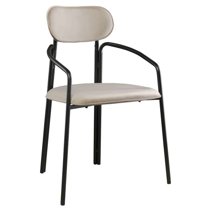 Стул ror, round, велюр, черный/бежевый LATITUDE RORCHRBKVLRBG